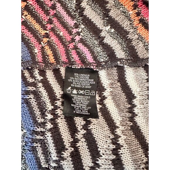 Nic+Zoe Womens Long-Sleeve Asymmetrical Hem Striped Sweater Small Multicolor - Picture 9 of 9